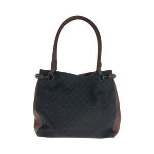 Gucci Brown Shoulder Canvas GG Bag Black Tote